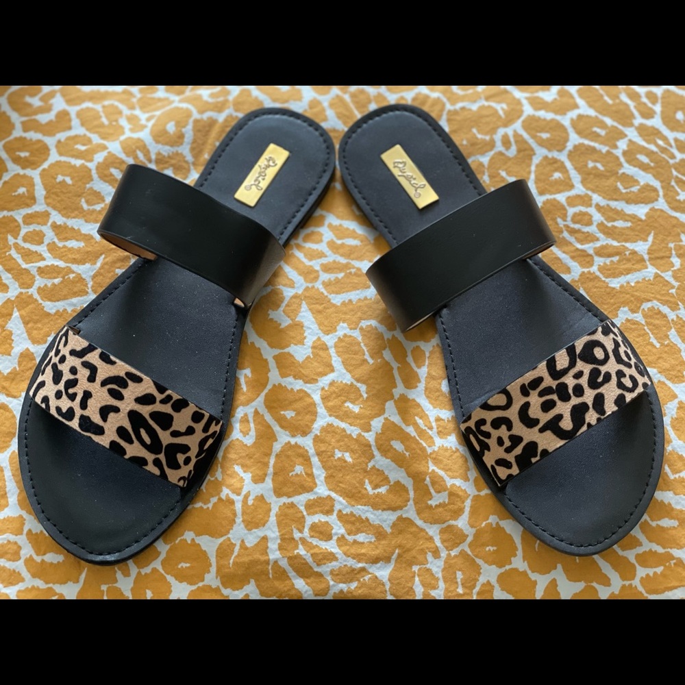 Leopard and Black Sandal
